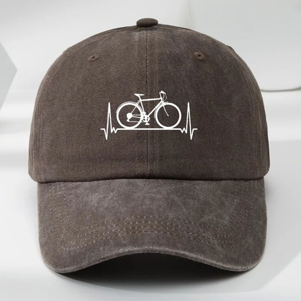 Bicycle Print Outdoor Baseball Cap Adjustable Sun Protection Sports Hat 8