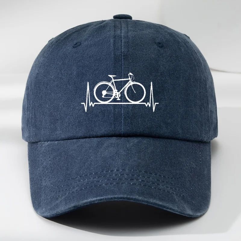 Bicycle Print Outdoor Baseball Cap Adjustable Sun Protection Sports Hat 9