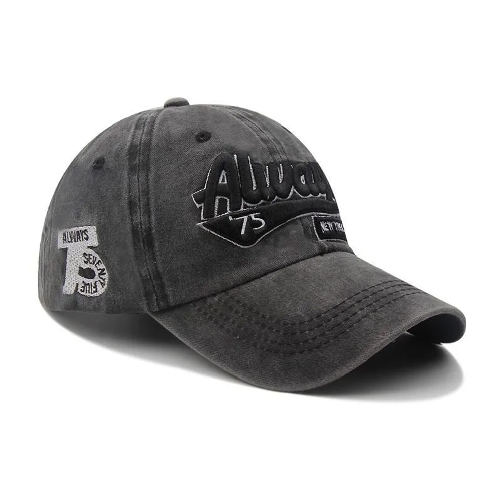 Vintage Letter Embroidered Baseball Cap Street Style Curved Brim Hip Hop Hat 1