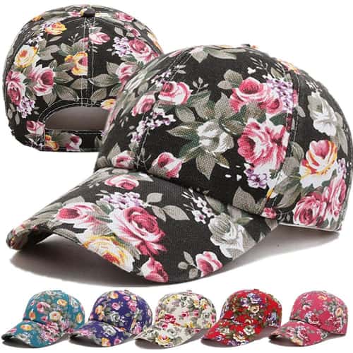 Women's Floral Print Trucker Hat – Adjustable Summer Streetwear Baseball Cap
