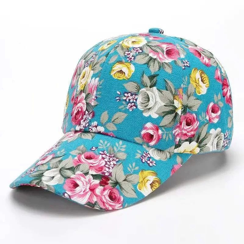 Womens Floral Print Trucker Hat Adjustable Summer Streetwear Baseball Cap 8
