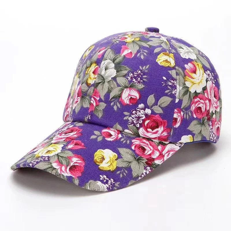 Womens Floral Print Trucker Hat Adjustable Summer Streetwear Baseball Cap 15