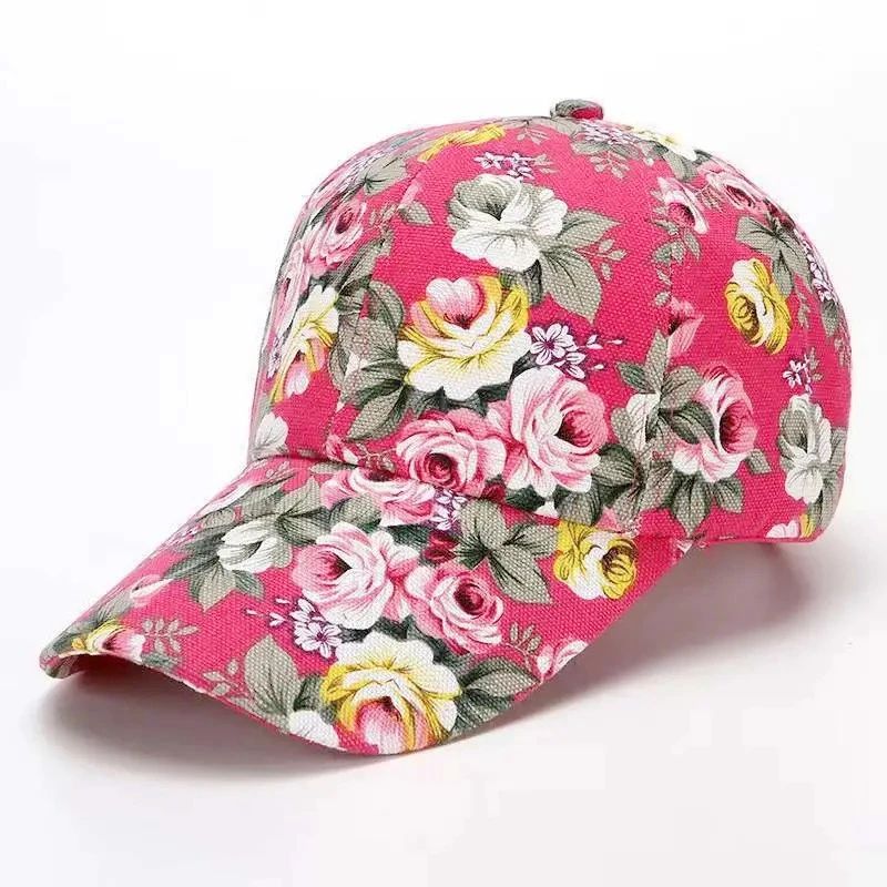 Womens Floral Print Trucker Hat Adjustable Summer Streetwear Baseball Cap 16