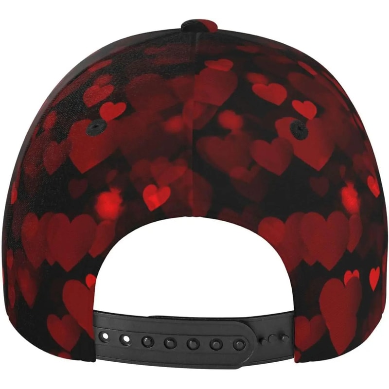 Valentine Hearts Baseball Cap Adjustable Red Romantic Sun Hat For Men Women 1