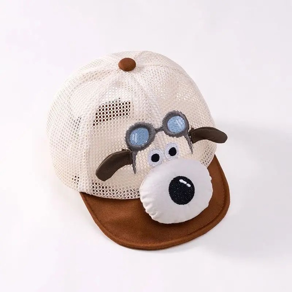Kids Cartoon Dog Mesh Baseball Cap Adjustable Summer Sun Hat For Toddlers 6