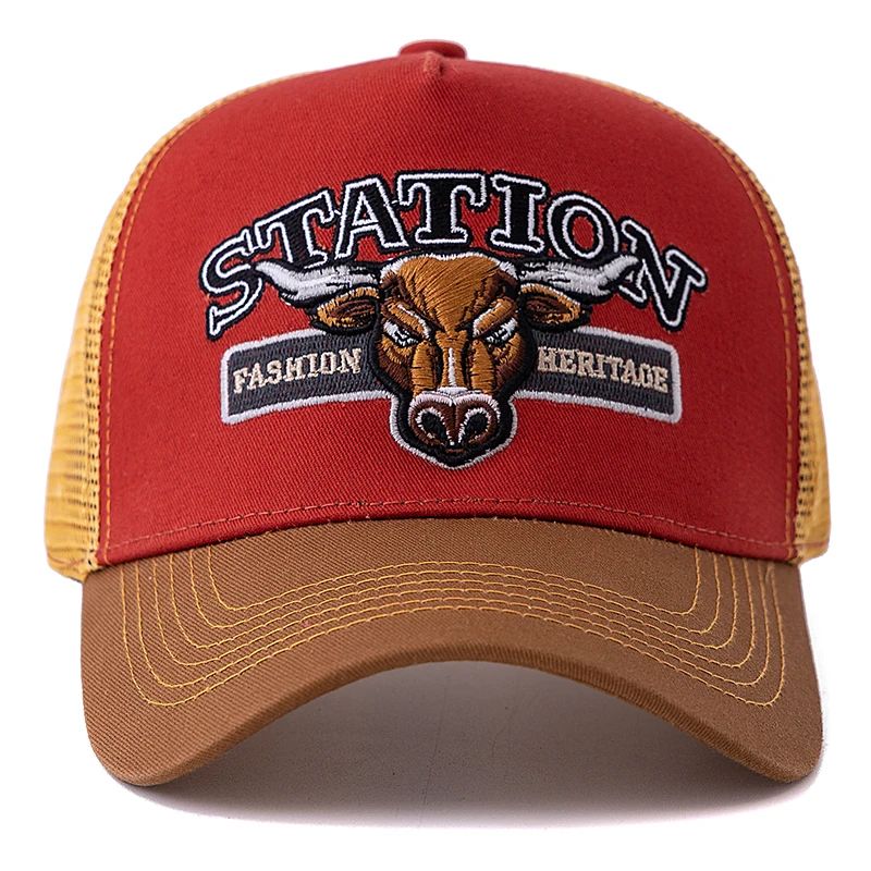 Bulls Head Mesh Trucker Hat Adjustable Snapback Summer Baseball Cap 0