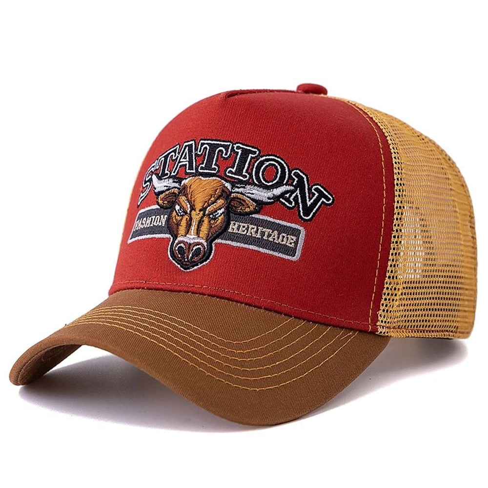 Bulls Head Mesh Trucker Hat Adjustable Snapback Summer Baseball Cap 6