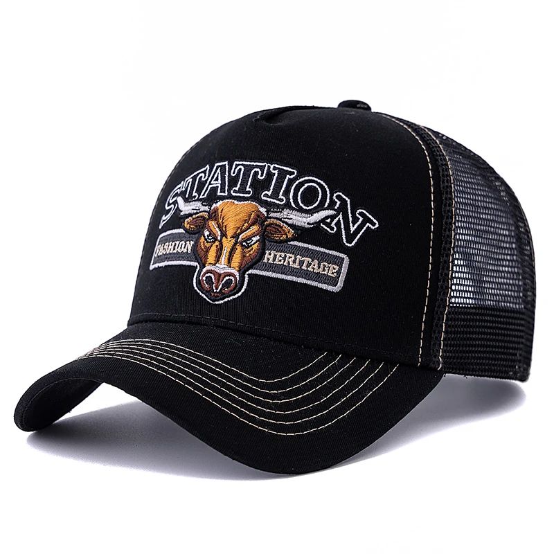 Bulls Head Mesh Trucker Hat Adjustable Snapback Summer Baseball Cap 9