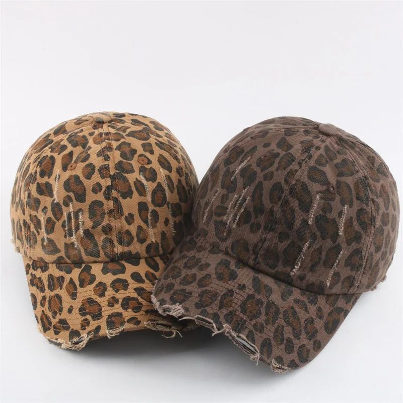 Y2K Leopard Print Baseball Cap Adjustable Trendy Summer Hat For Women 1