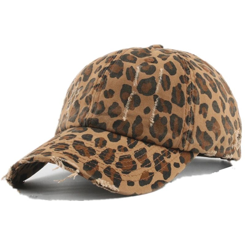 Y2K Leopard Print Baseball Cap Adjustable Trendy Summer Hat For Women 7