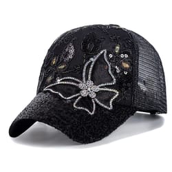 butterfly flower pendant baseball cap – adjustable women's streetwear summer trucker hat