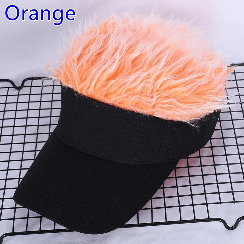 Spiked Hair Visor Cap Adjustable Sun Visor Hat With Realistic Fake Hair 8