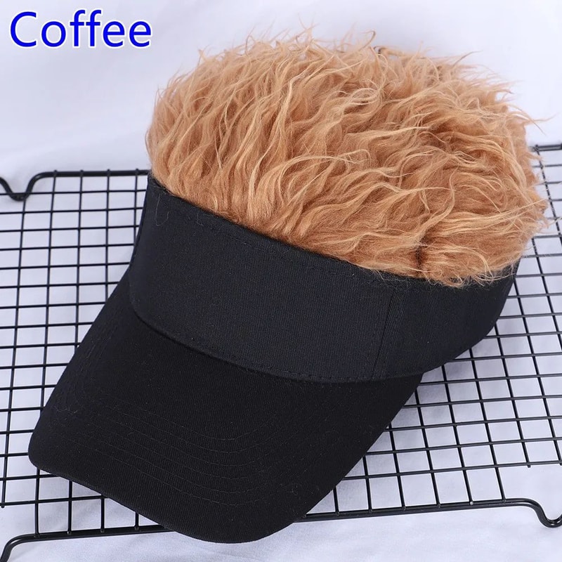 Spiked Hair Visor Cap Adjustable Sun Visor Hat With Realistic Fake Hair 11