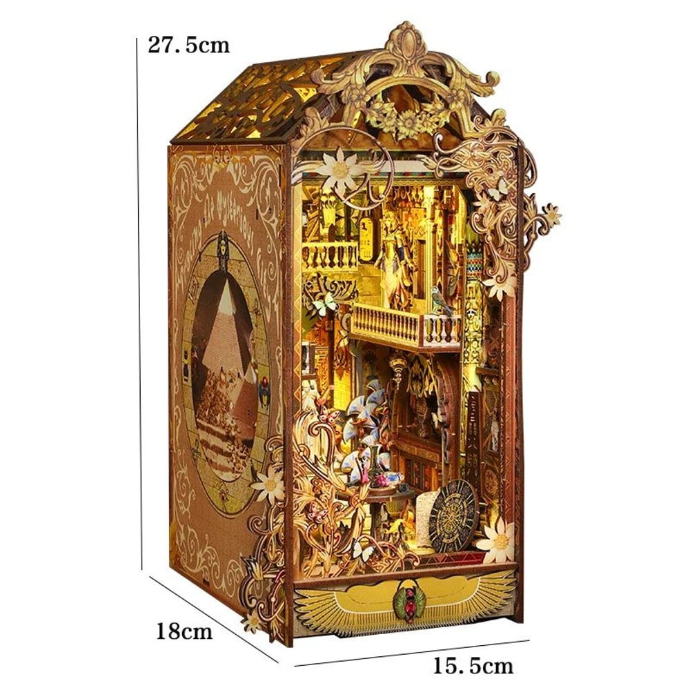 DIY Dollhouse Book Nook Kit Wooden Puzzle Bookshelf Insert Decor 7