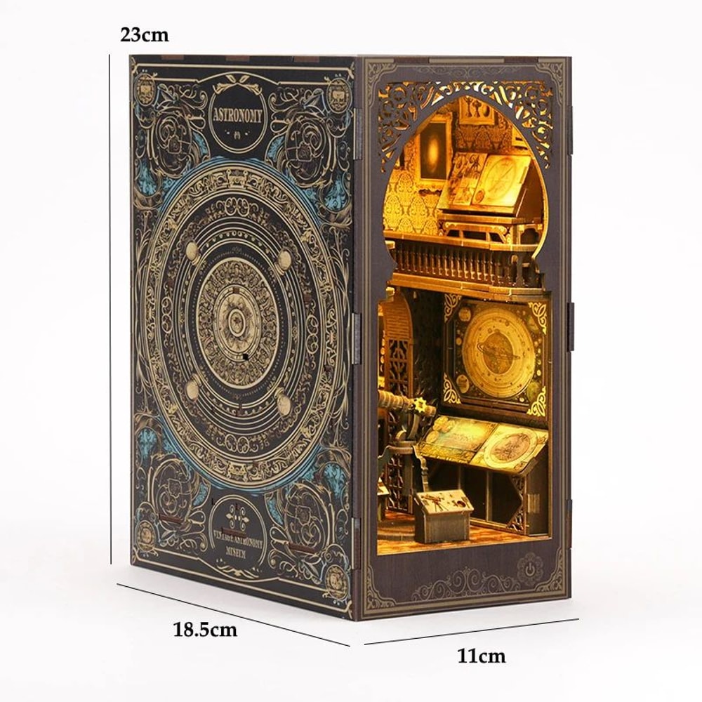 DIY Dollhouse Book Nook Kit Wooden Puzzle Bookshelf Insert Decor 24