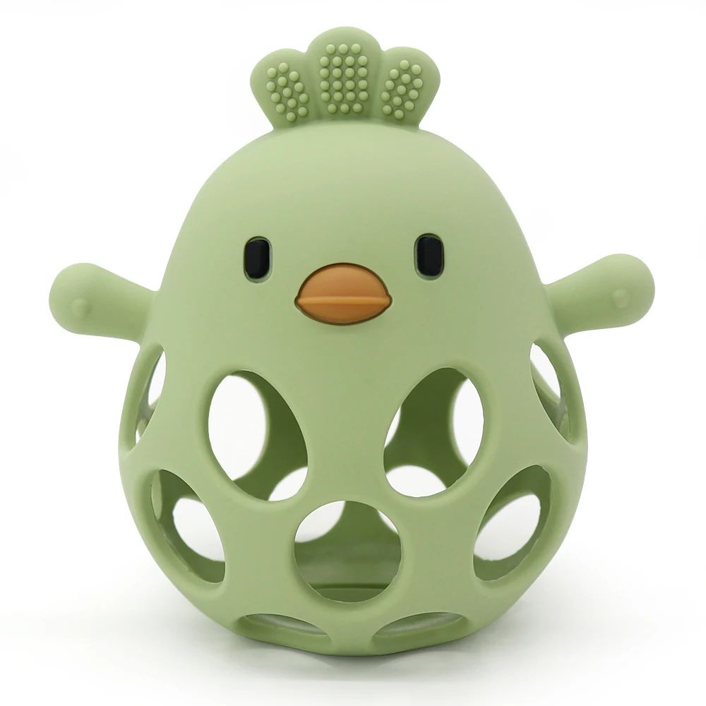 Cartoon Chick Silicone Baby Teether Toy Soft Hollow Teething Chew For Infants 7