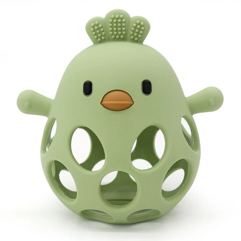 Cartoon Chick Silicone Baby Teether Toy Soft Hollow Teething Chew For Infants 7