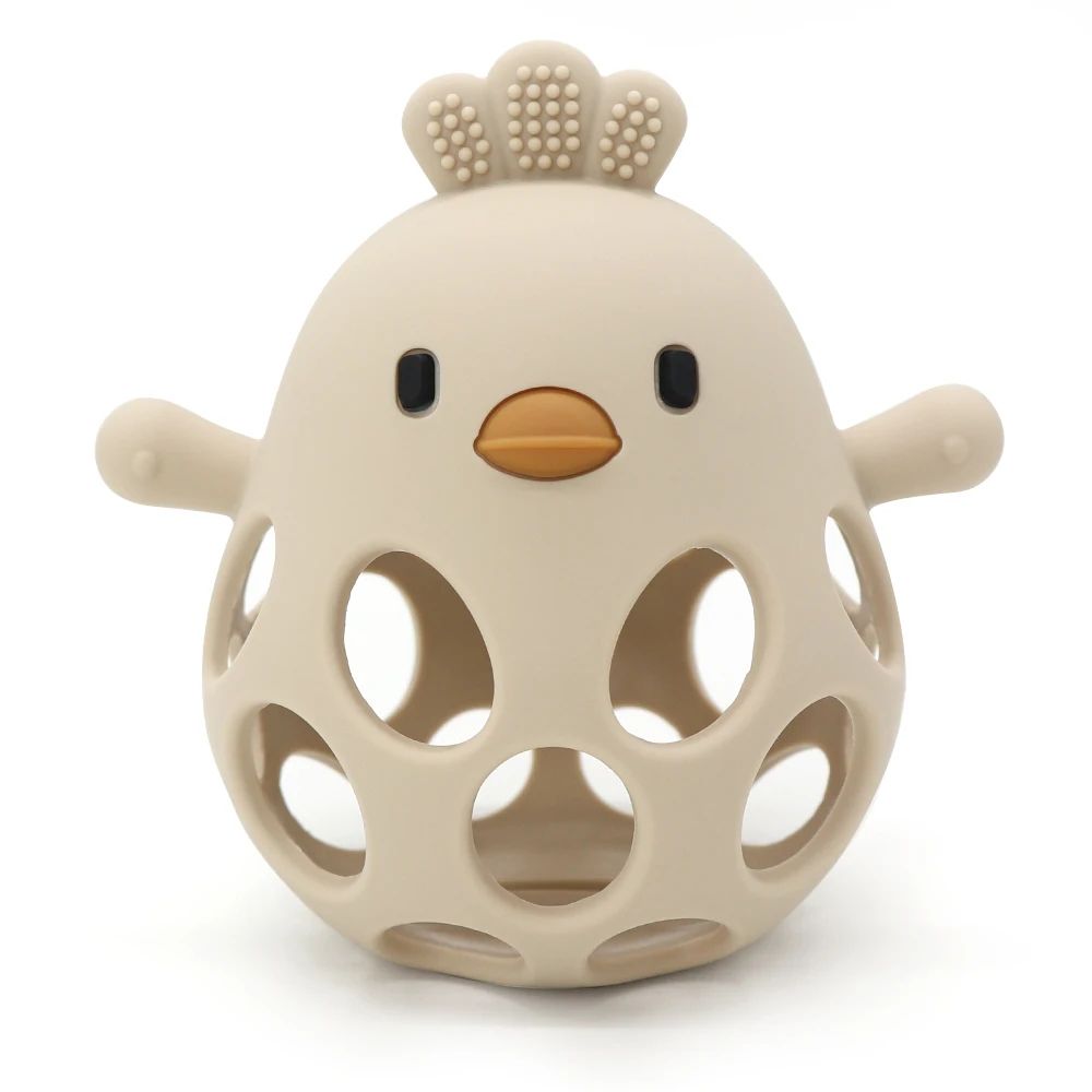 Cartoon Chick Silicone Baby Teether Toy Soft Hollow Teething Chew For Infants 8