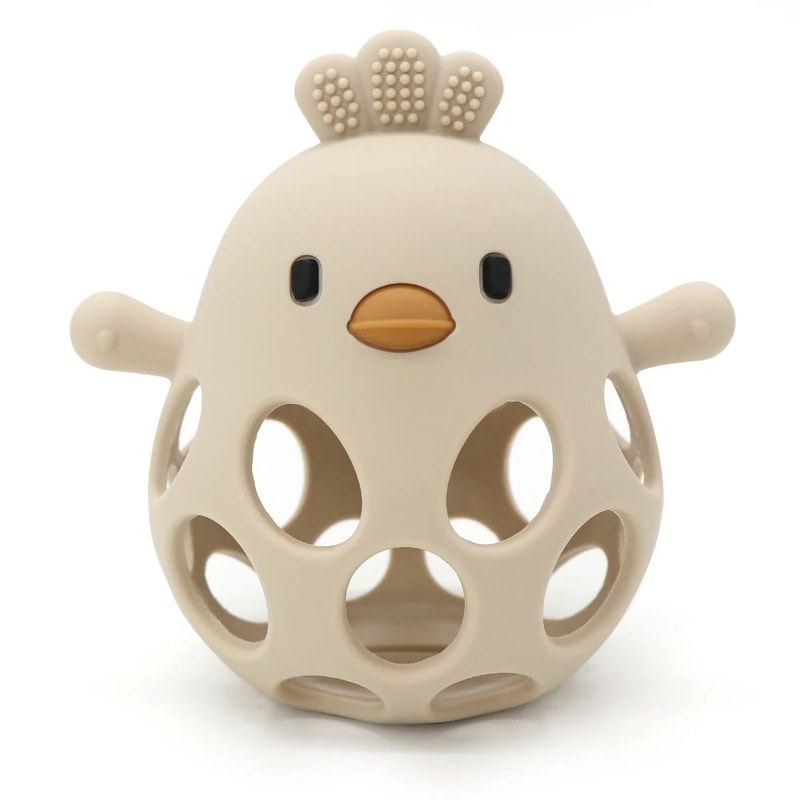 Cartoon Chick Silicone Baby Teether Toy Soft Hollow Teething Chew For Infants 8