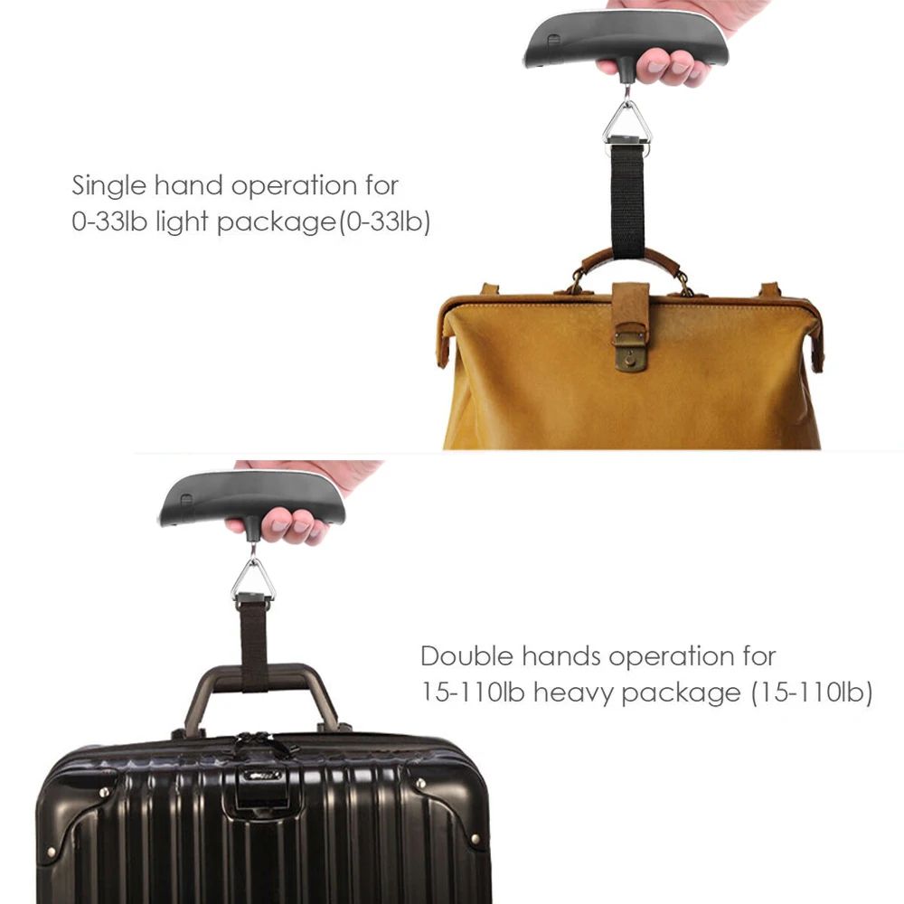 Portable Digital Luggage Scale 50kg With LCD Display Travel Baggage Weight Checker 2