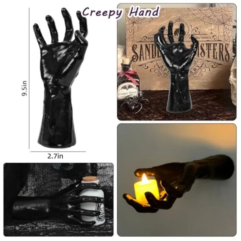 Gothic Creepy Hand Wall Candle Holder LifeSize Horror Hand Halloween Christmas Decor 1