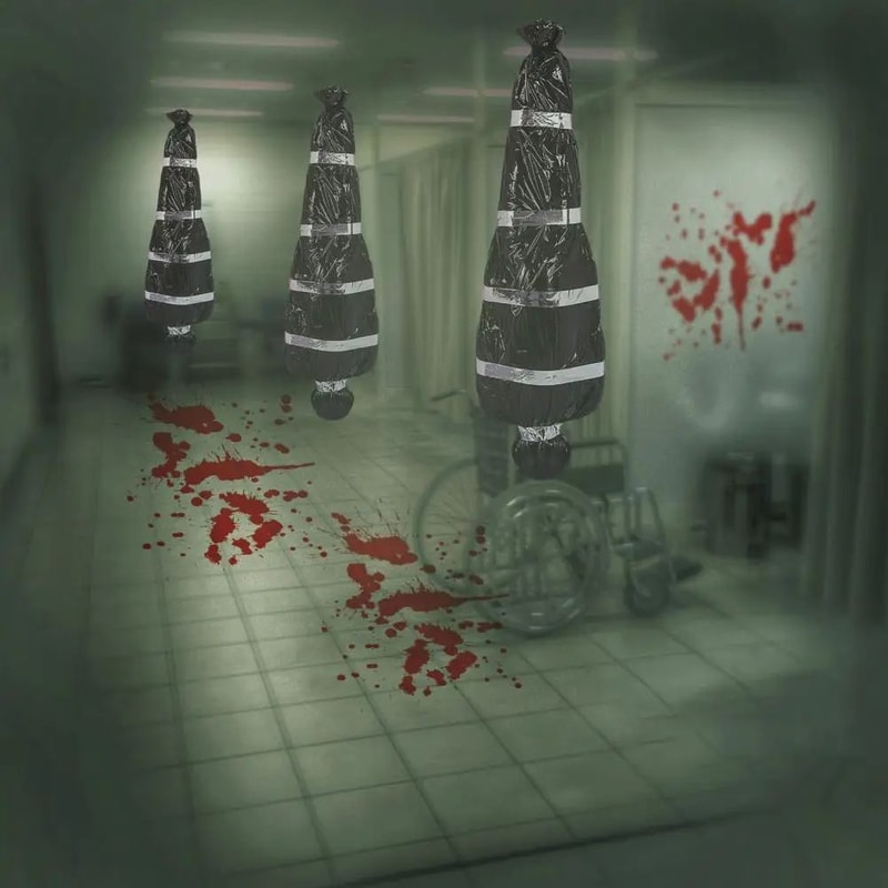 Realistic Bloody Corpse Halloween Hanging Prop Haunted House Dead Victim Decoration 2