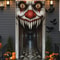 Spooky Witch Zombie Halloween Door Cover Haunted House Wall Decoration Banner 0