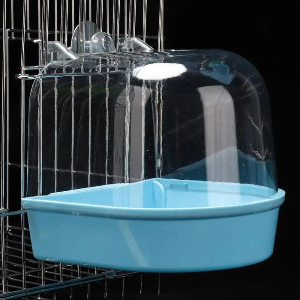 Hanging Bird Bath Box For Parrots Parakeets Cage Shower Tub For Budgie Cockatiel Lovebird 9