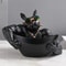 Black Resin Dog Statue Storage Box Decorative Dog Figurine Organizer For Keys Phone Candy 3