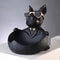 Black Resin Dog Statue Storage Box Decorative Dog Figurine Organizer For Keys Phone Candy 6