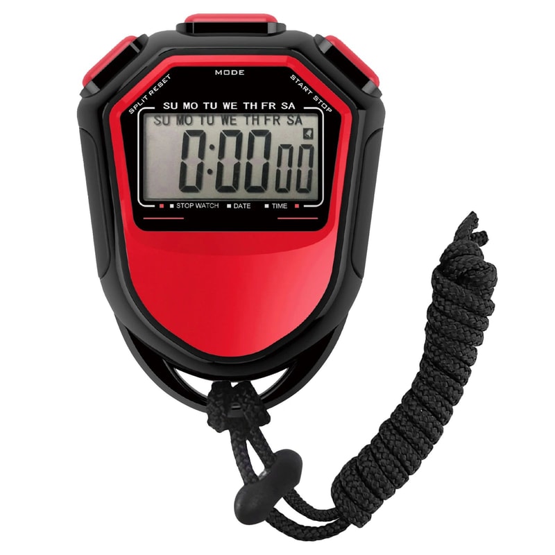 Digital Sports Stopwatch With Large LCD Display Waterproof Handheld Timer For Training 6