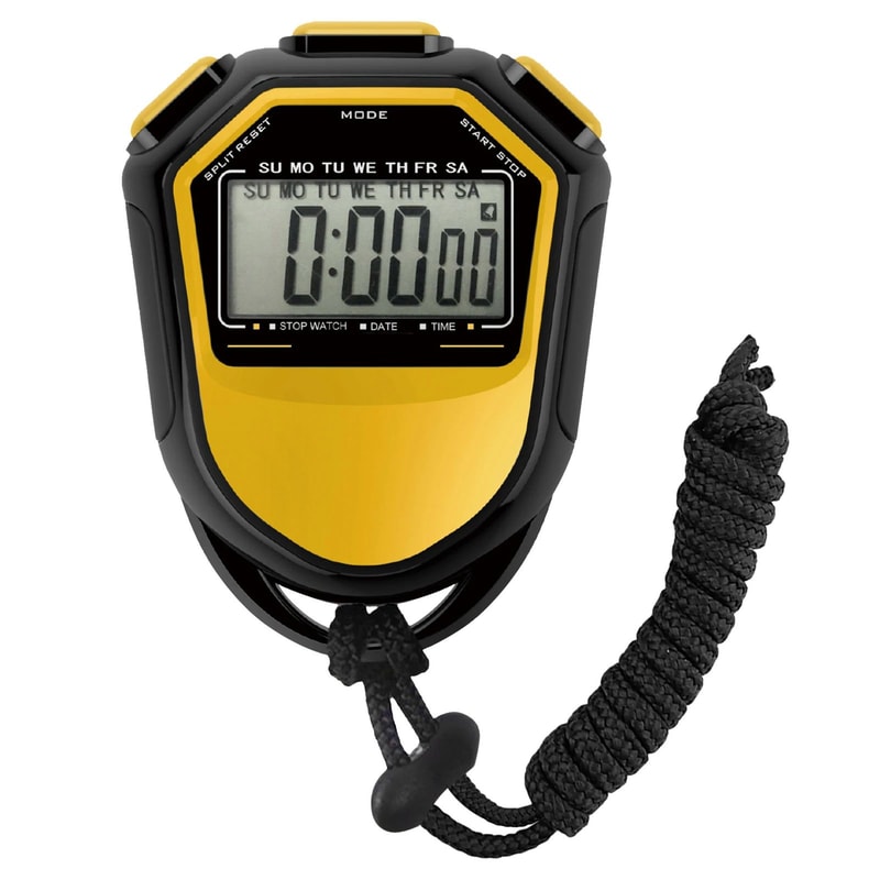 Digital Sports Stopwatch With Large LCD Display Waterproof Handheld Timer For Training 7