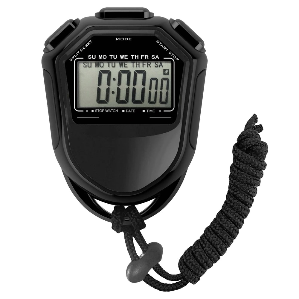 Digital Sports Stopwatch With Large LCD Display Waterproof Handheld Timer For Training 8