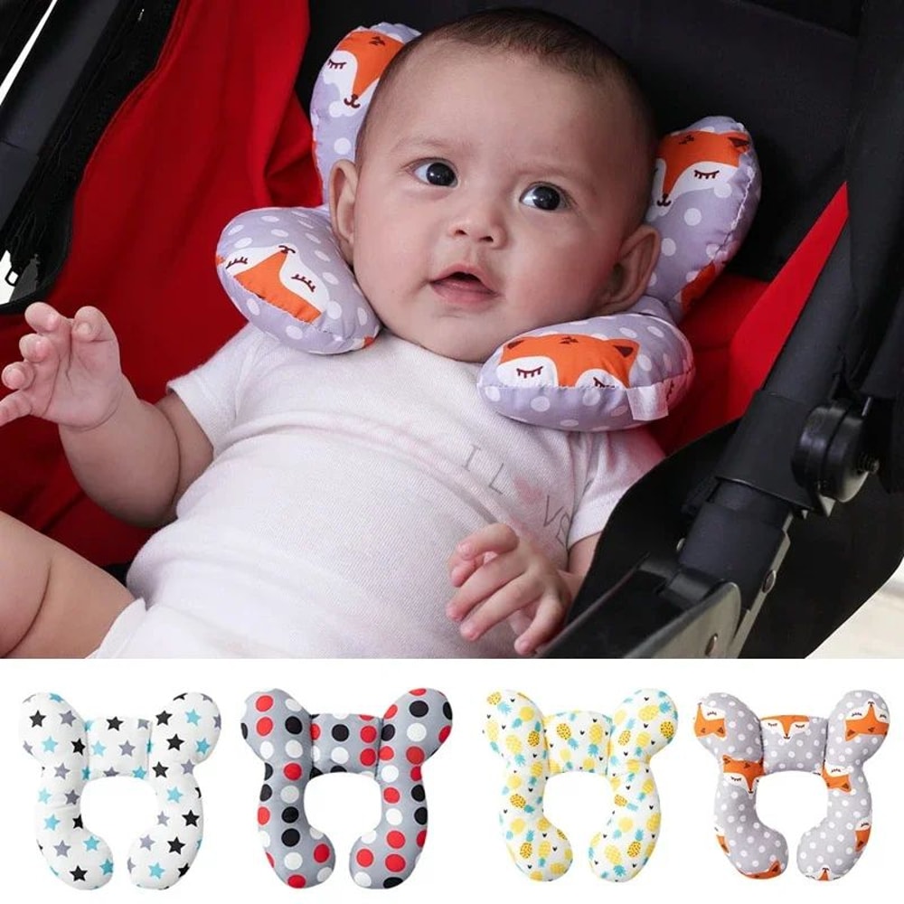 Cartoon Baby UShaped Travel Pillow Soft Breathable Stroller Car Neck Support Pillow 4