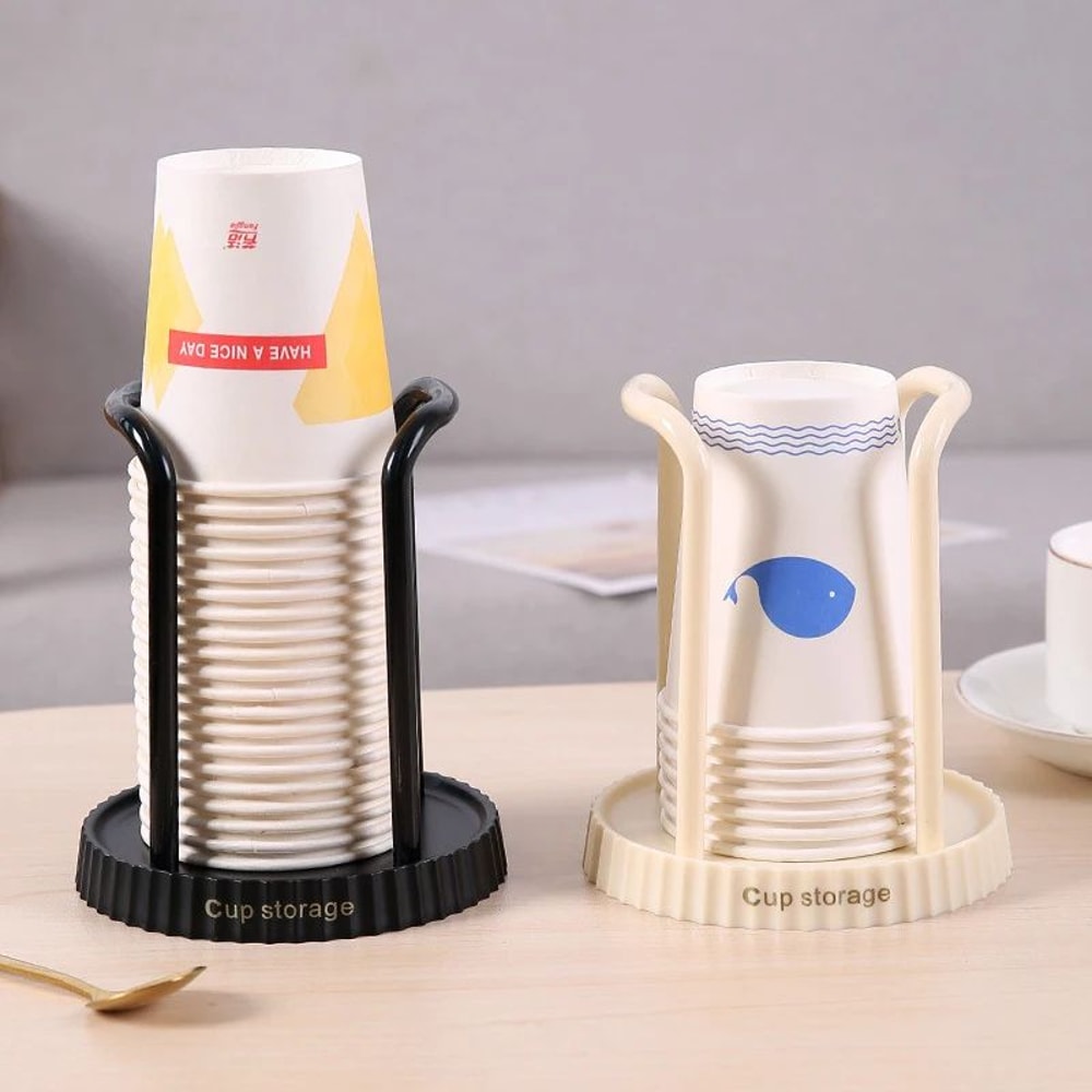 Disposable Paper Cup Holder Dispenser Desktop Cup Storage Rack For Home Office 4