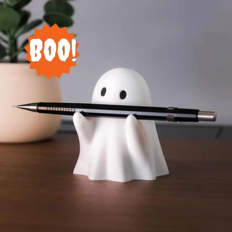 Cute Ghost Pen Holder Funny Halloween Desk Organizer For Office Home 2