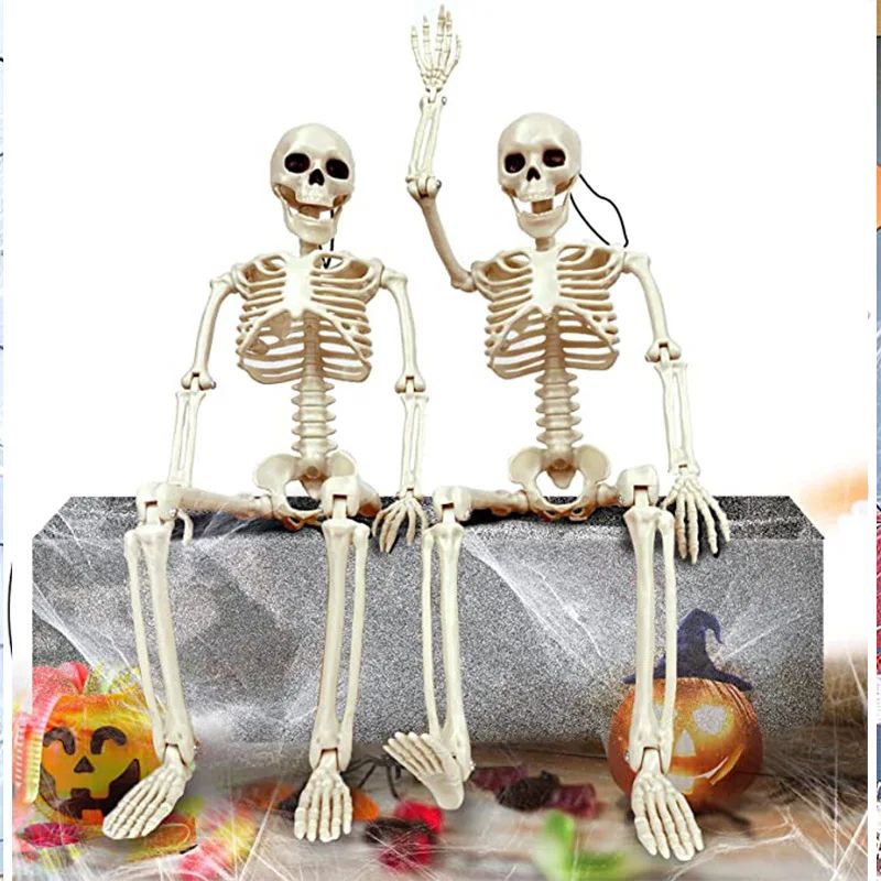 Movable Halloween Skeleton Decoration Full Body Skull Prop For Haunted House Party Decor 0