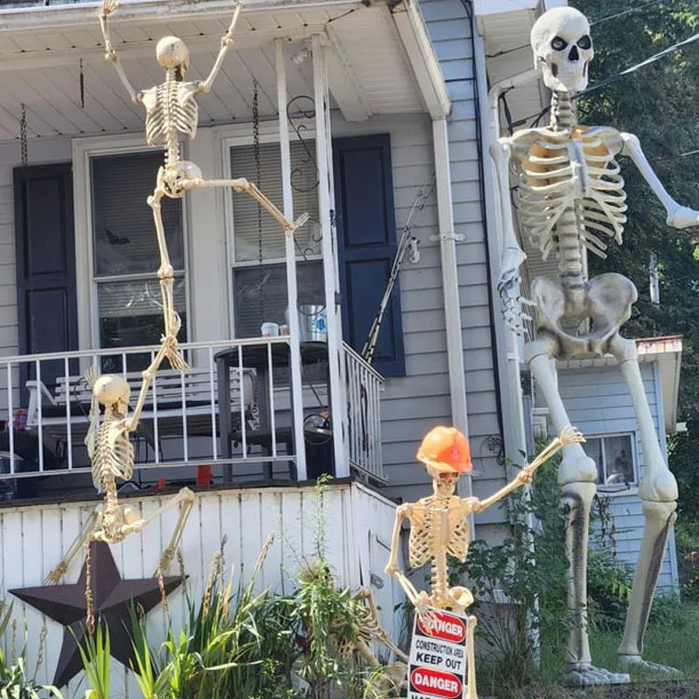 Movable Halloween Skeleton Decoration Full Body Skull Prop For Haunted House Party Decor 5