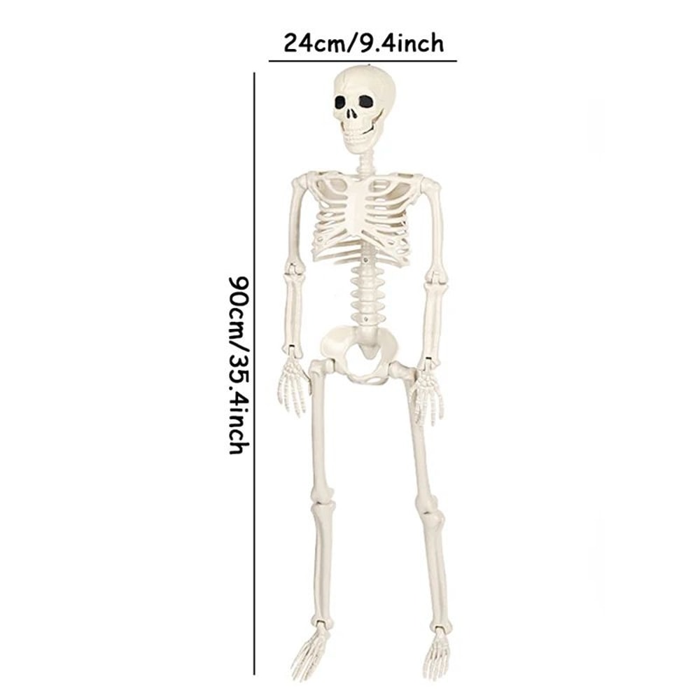 Movable Halloween Skeleton Decoration Full Body Skull Prop For Haunted House Party Decor 7