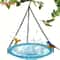 FlowerShaped Hanging Bird Feeder Bird Bath Outdoor Garden Bird Water Tray With Chain 3