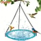 FlowerShaped Hanging Bird Feeder Bird Bath Outdoor Garden Bird Water Tray With Chain 3