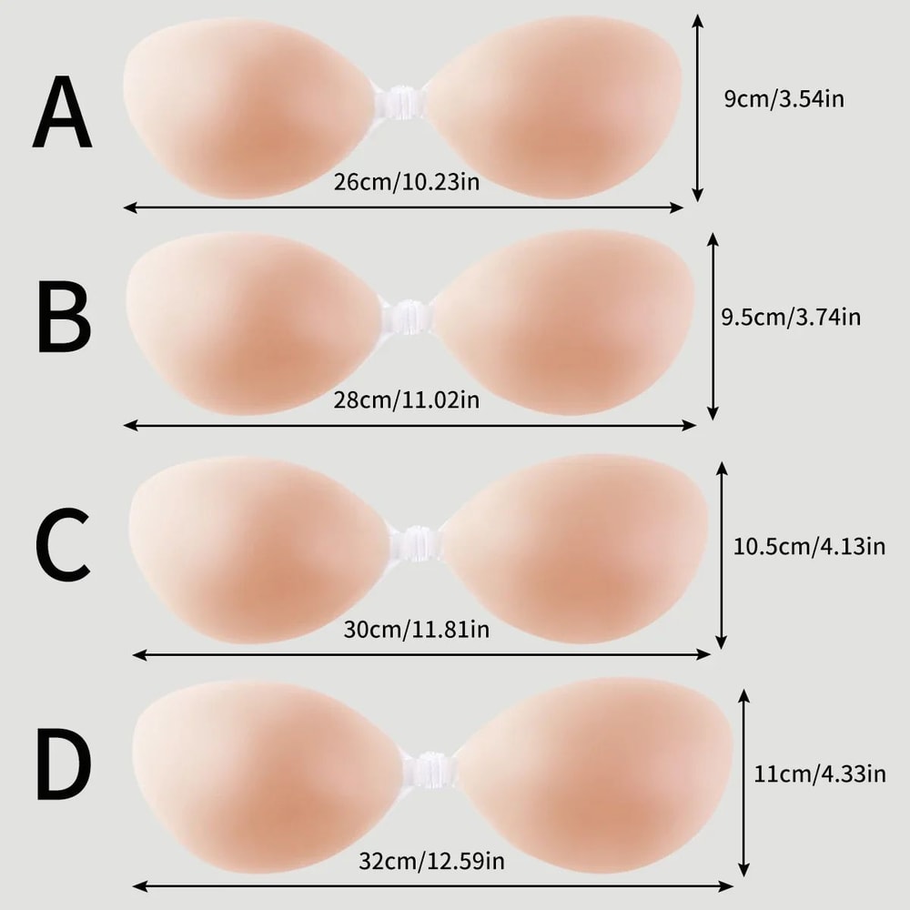 Reusable Silicone SelfAdhesive Breast Lift Patches Invisible Strapless Bra Pads With Front Button 3