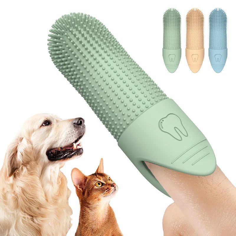360 Silicone Finger Dog Toothbrush For Pets Gentle Pet Dental Cleaning Brush For Dogs Cats 0