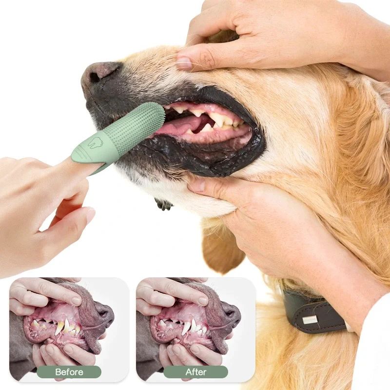 360 Silicone Finger Dog Toothbrush For Pets Gentle Pet Dental Cleaning Brush For Dogs Cats 1