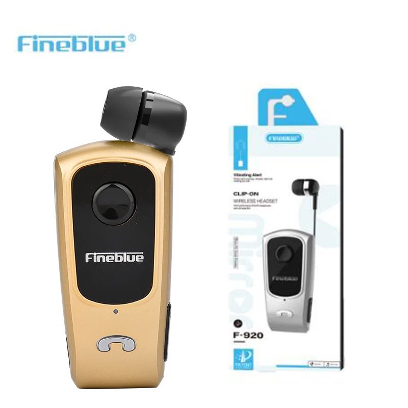 FineBlue F920 Bluetooth 53 Retractable Wireless Earbud Headset ClipOn Sports Earphone With Vibrati