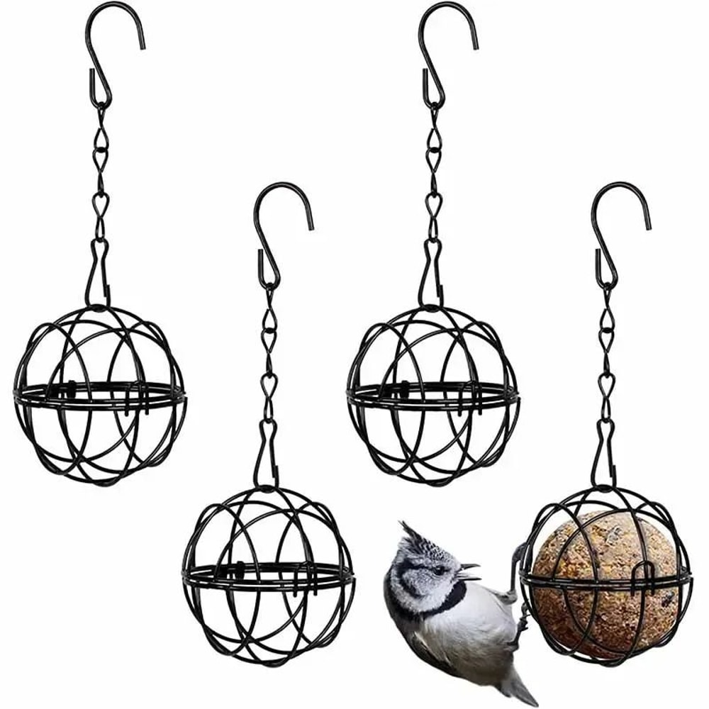 Metal Suet Ball Bird Feeder With Hanging Chain SquirrelResistant Outdoor Garden Bird Feeder 1