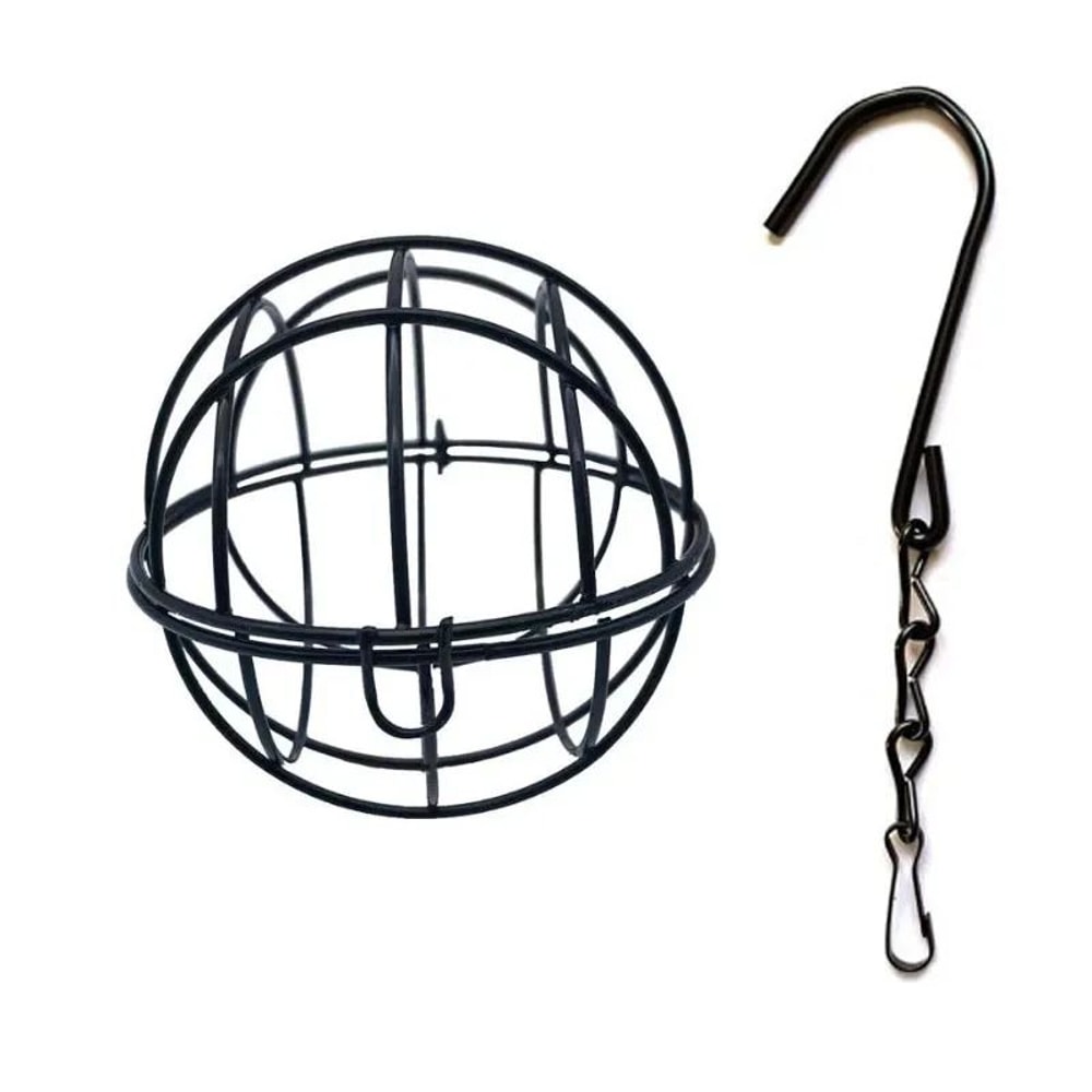 Metal Suet Ball Bird Feeder With Hanging Chain SquirrelResistant Outdoor Garden Bird Feeder 6