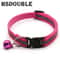 2Pack Reflective Adjustable Cat Small Dog Collar With Bell Safety Pet Collar Set 10
