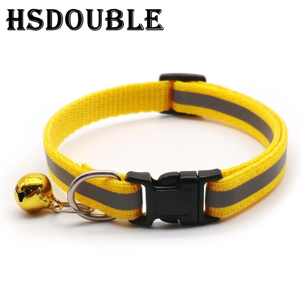 2Pack Reflective Adjustable Cat Small Dog Collar With Bell Safety Pet Collar Set 14