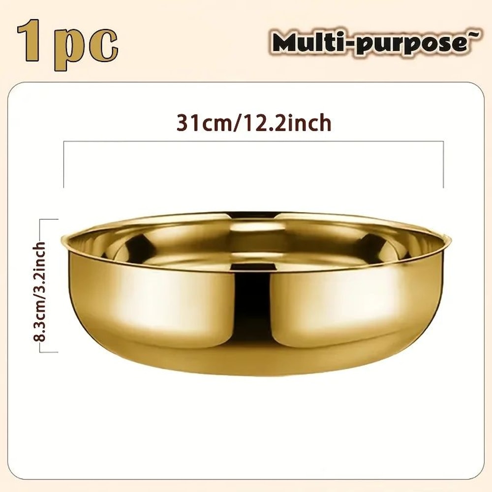 Large Capacity Stainless Steel Mixing Bowl MultiPurpose Kitchen Prep Salad Bowl 6